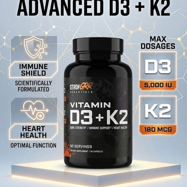 StronGRR Advanced D3+K2 capsule close-up