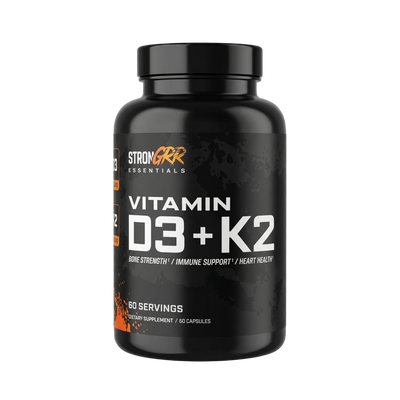 StronGRR Advanced D3+K2 supplement bottle, 60 capsules