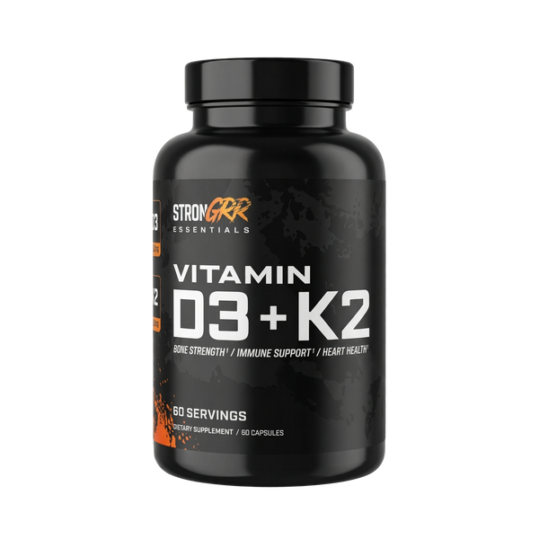 StronGRR Advanced D3+K2 supplement bottle, 60 capsules